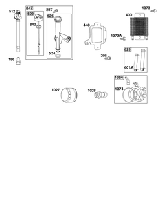 Lubrication Group Diagram and Parts List for 44C777-0010-G1 400000 - 699999 Briggs and Stratton Engine